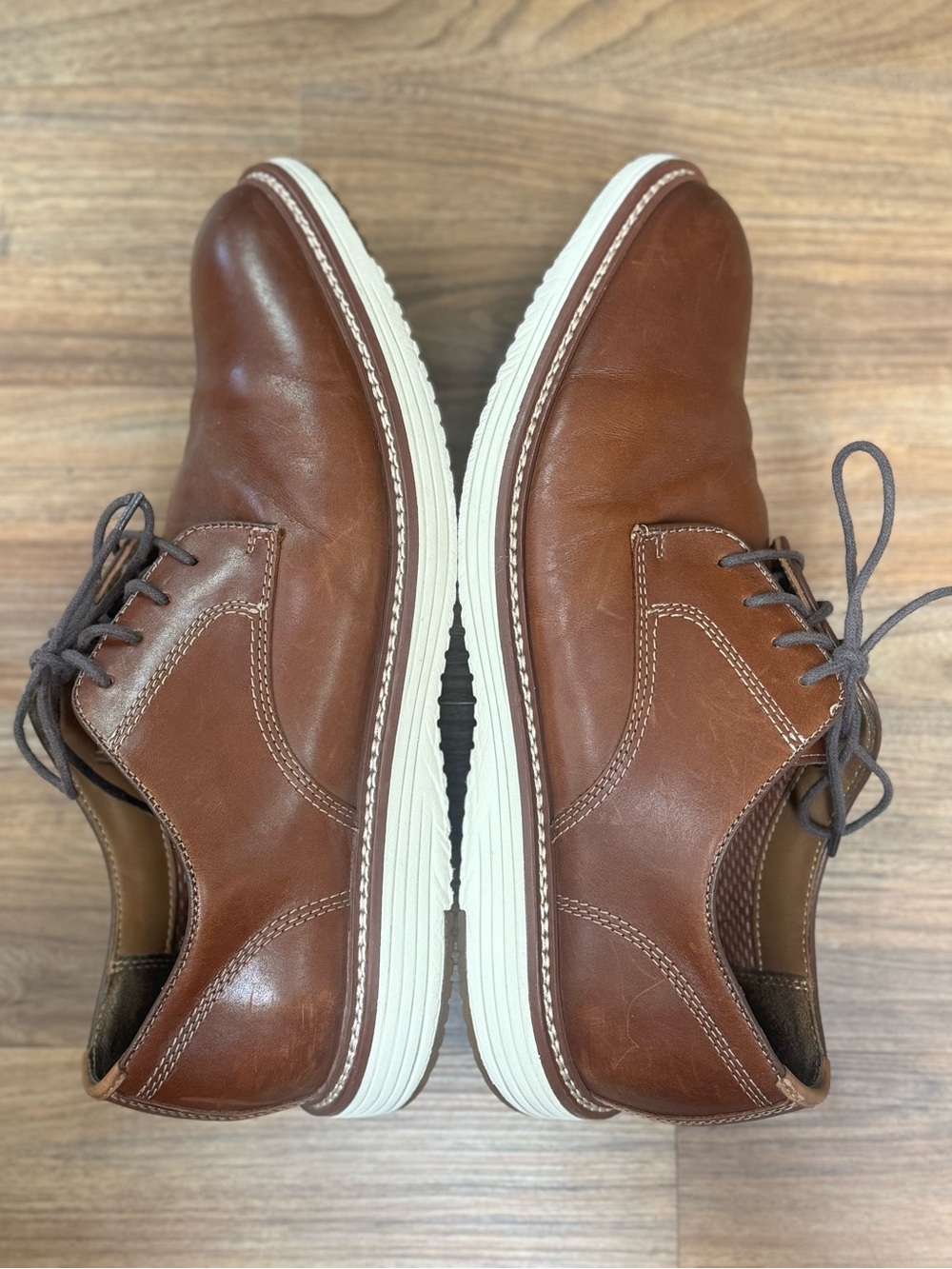 Johnston & Murphy Upton Plain Toe Brown Leather Oxford Men’s 12M TRU Comfort - Picture 3 of 12